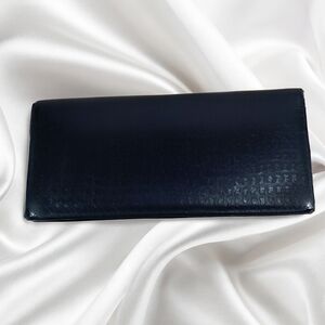 Luxury Salvatore Ferragamo Black Leather Monogram Long Wallet – 7.25" x 3.75"